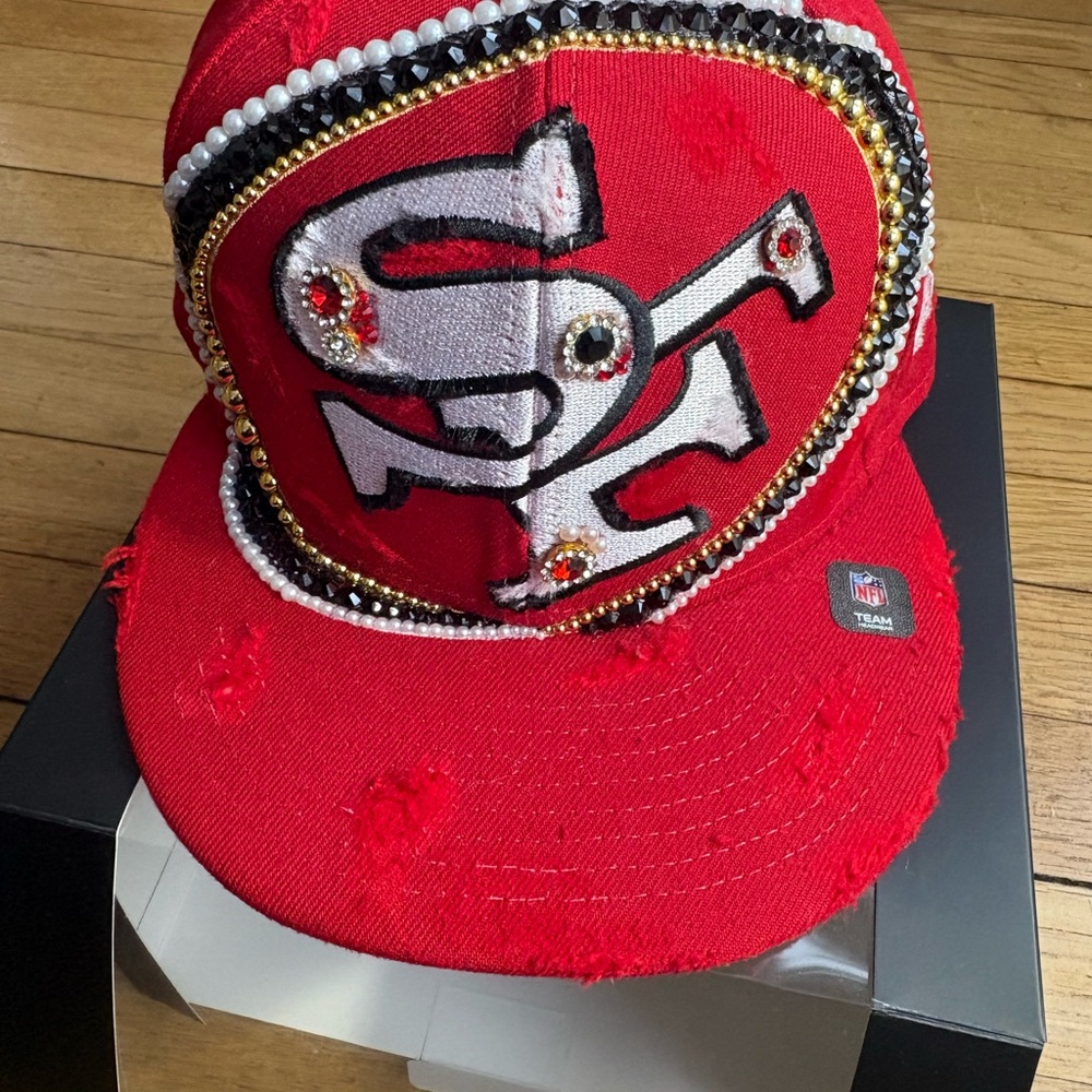 New Era Red Embellished Hat